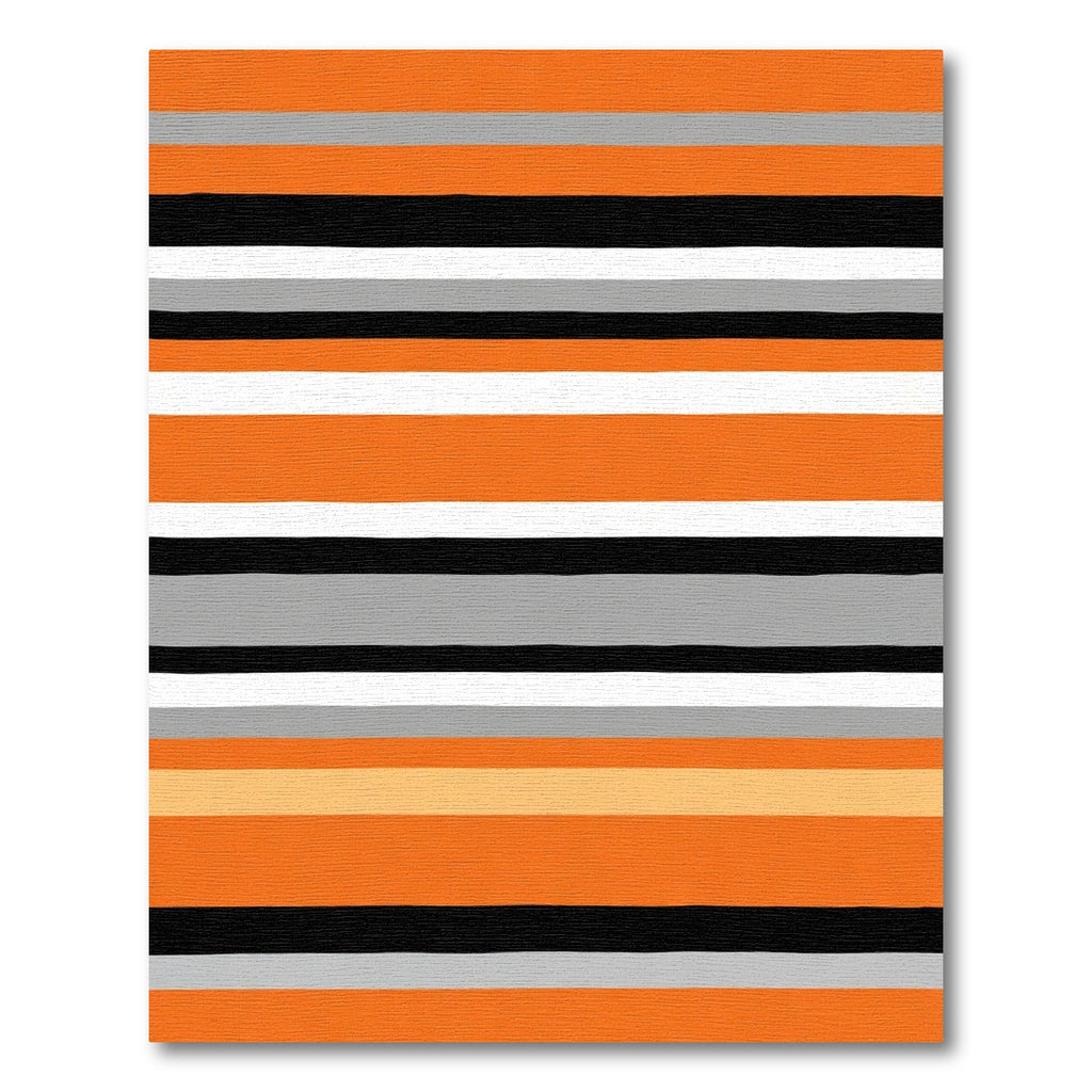 Bold Orange Black Horizontal Stripe Rug
