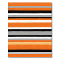 Bold Orange Black Horizontal Stripe Rug