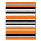 Bold Orange Black Horizontal Stripe Rug