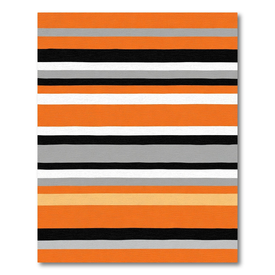 Bold Orange Black Horizontal Stripe Rug
