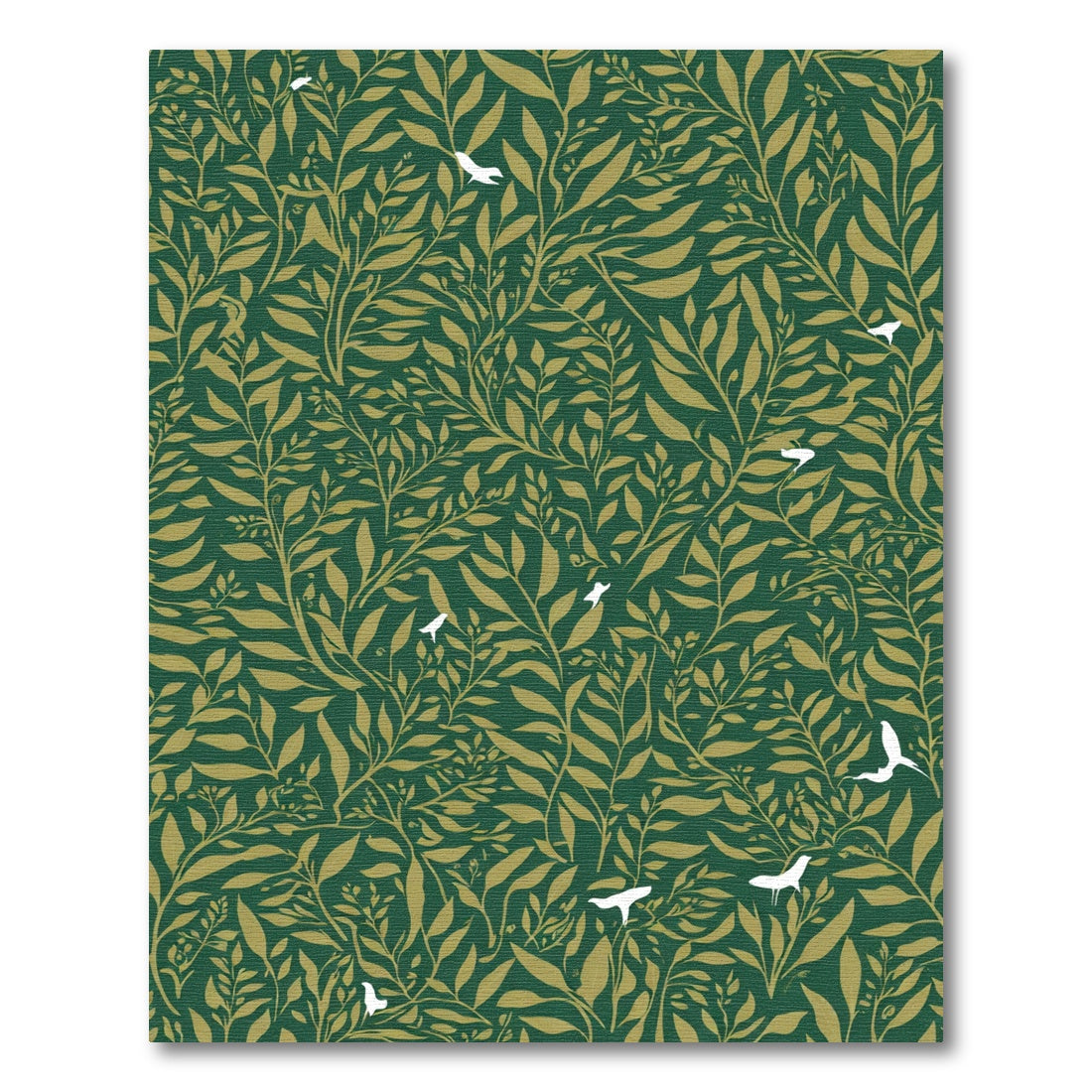 Emerald Gold Leaf Birds Rug