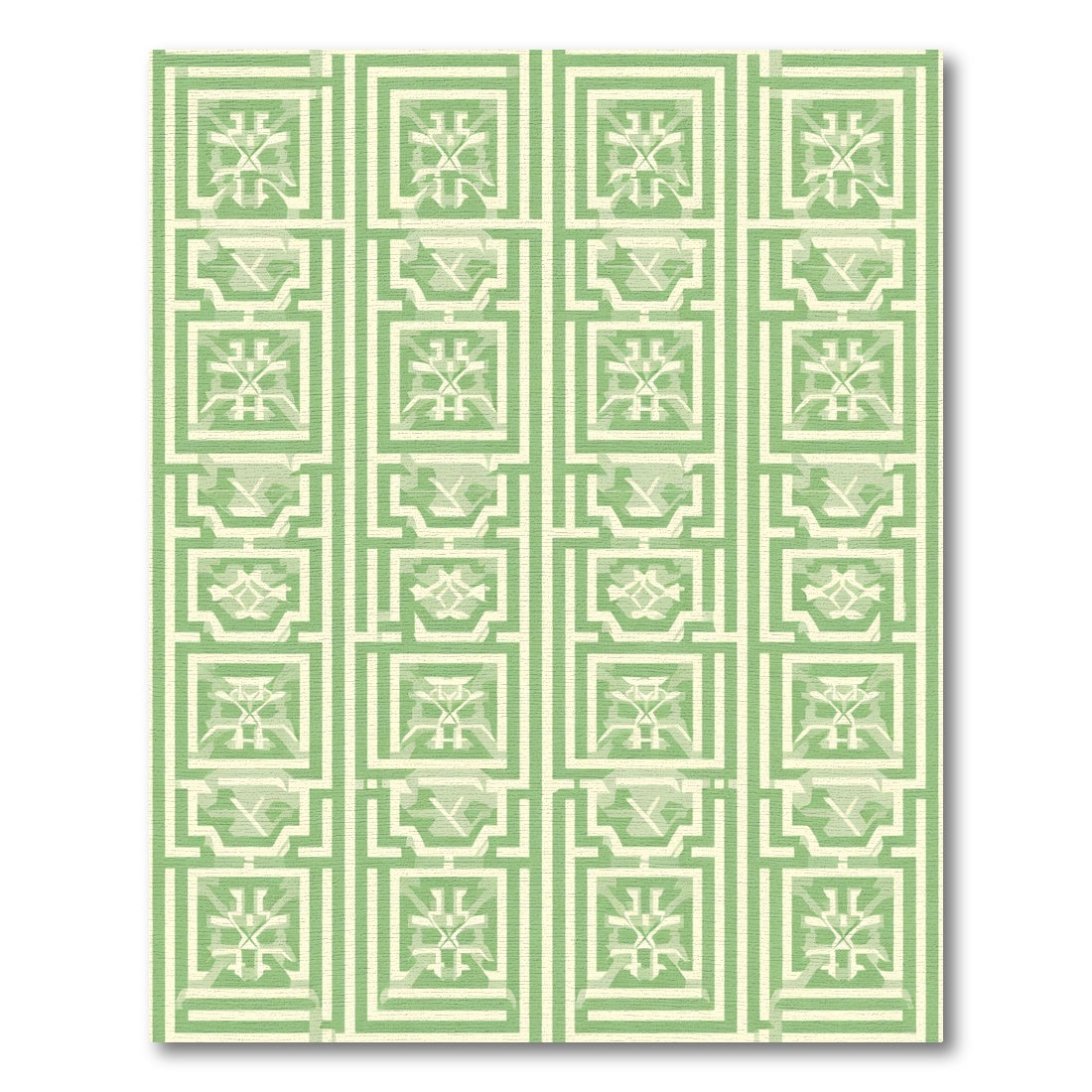 Pale Green Geometric Lattice Rug