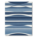 Deep Blue Wave Striped Abstract Rug