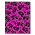 Vivid Pink Black Tribal Element Swirl Rug