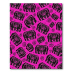 Vivid Pink Black Tribal Element Swirl Rug