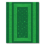 Emerald Green Rectangular Pixelated Border Rug