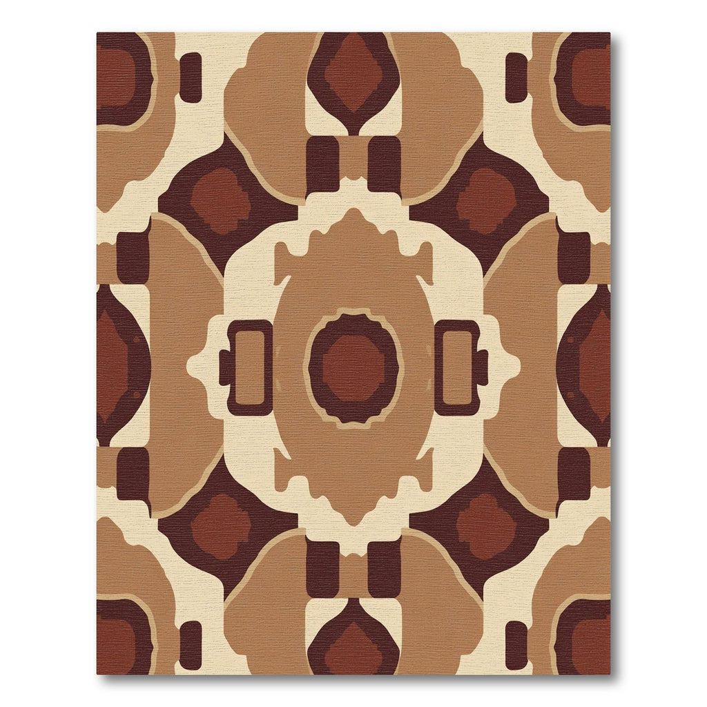 Earthy Brown Symmetrical Abstract Harmony Rug