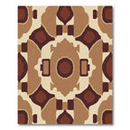 Earthy Brown Symmetrical Abstract Harmony Rug