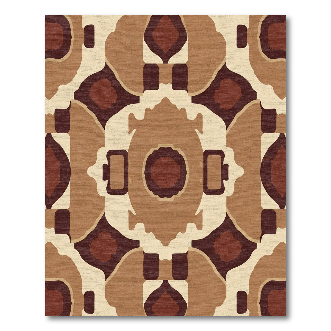 Earthy Brown Symmetrical Abstract Harmony Rug