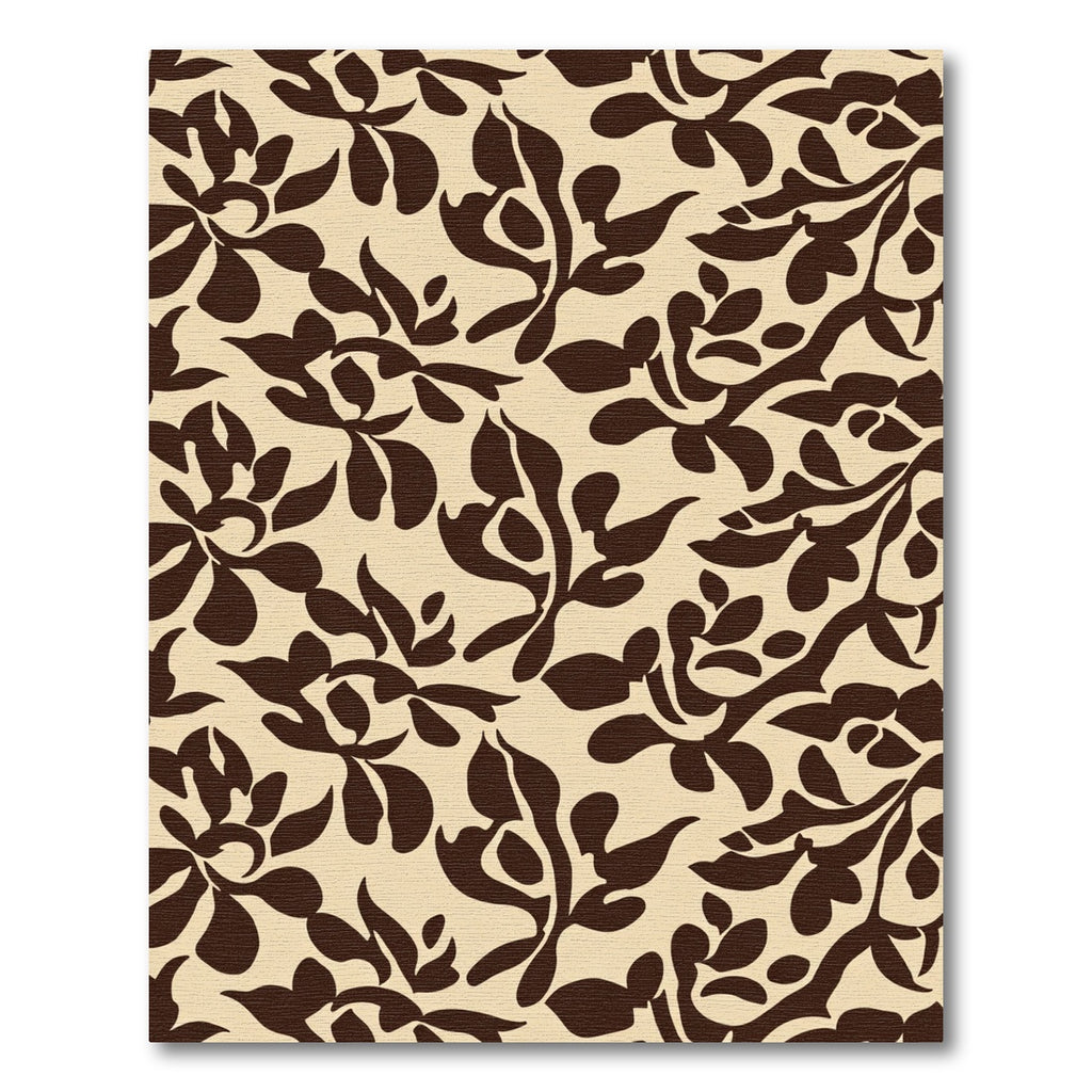Rich Brown Nouveau Floral Cream Rug