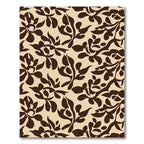 Rich Brown Nouveau Floral Cream Rug