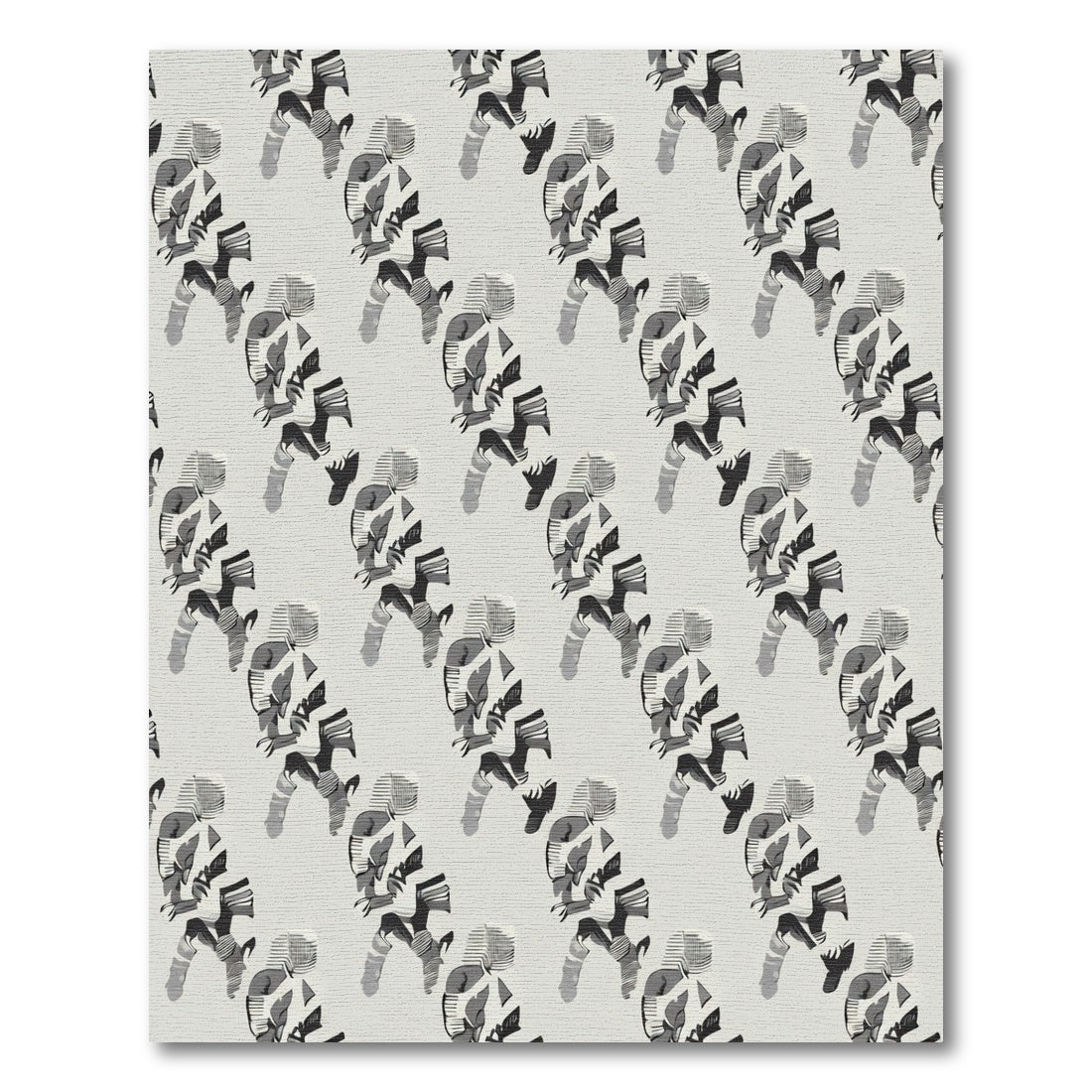Abstract Figures Black White Monochromatic Rug