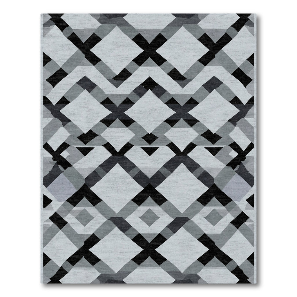 Gray Diamond Lattice Intersecting Lines Rug