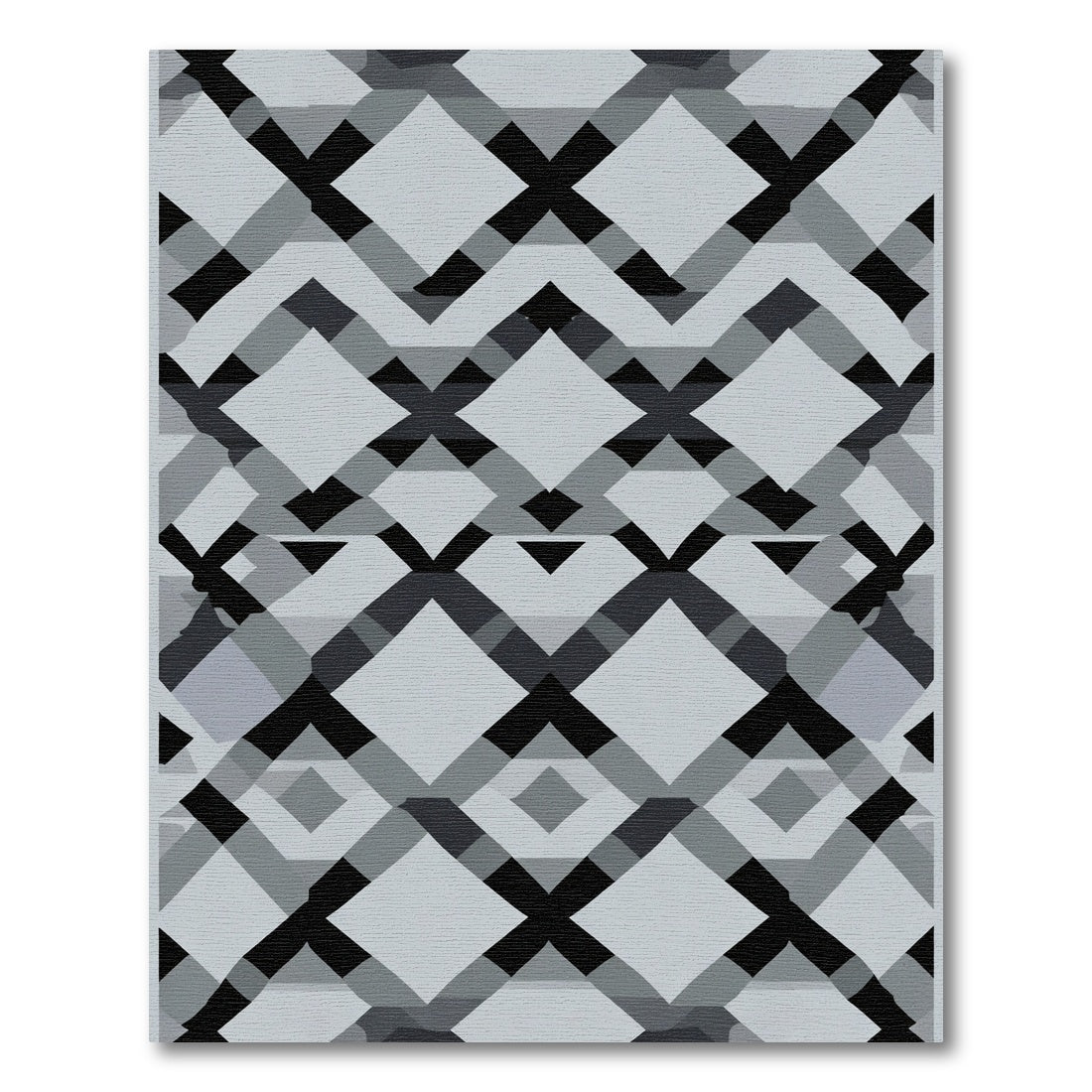 Gray Diamond Lattice Intersecting Lines Rug