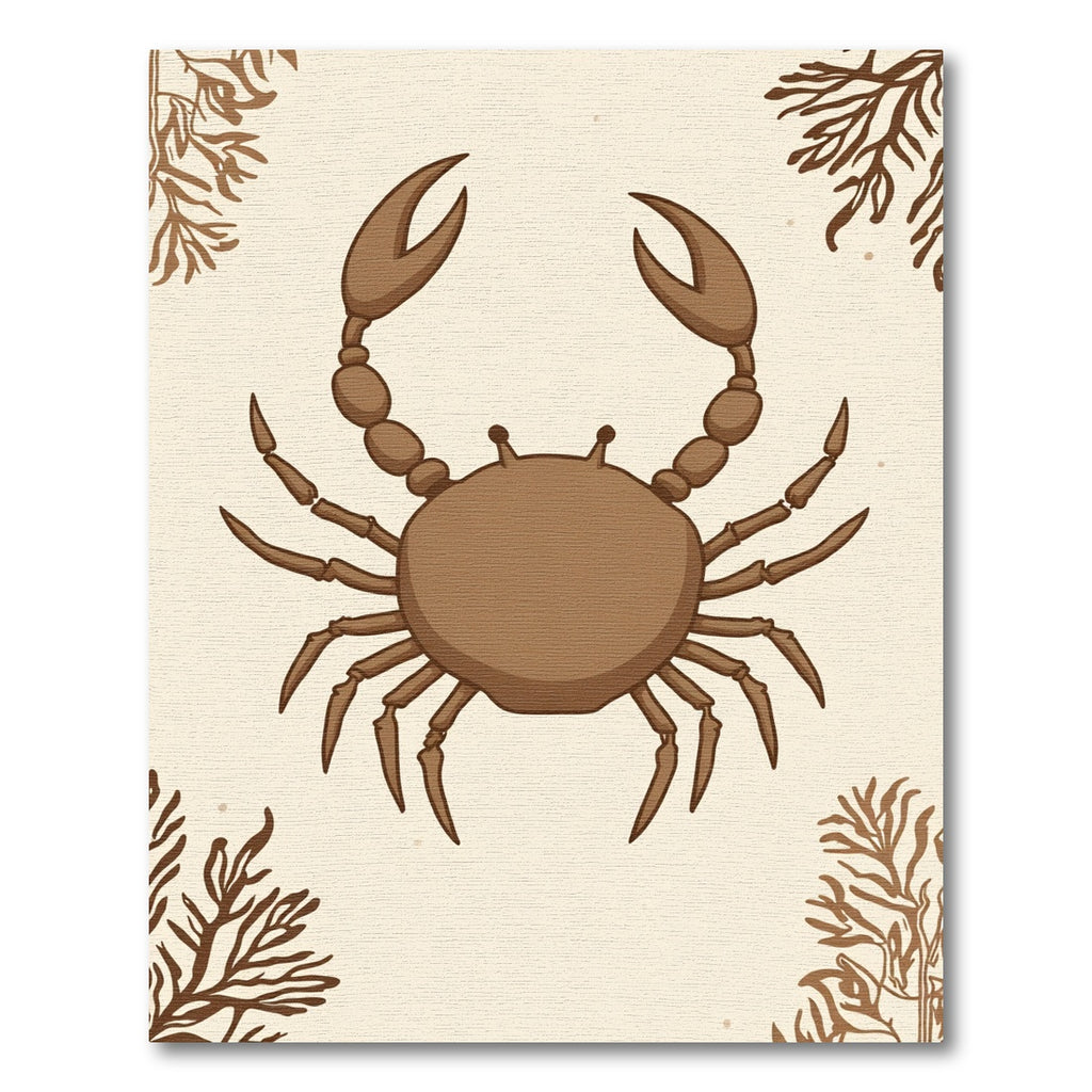 Brown Crab and Coral Border Rug