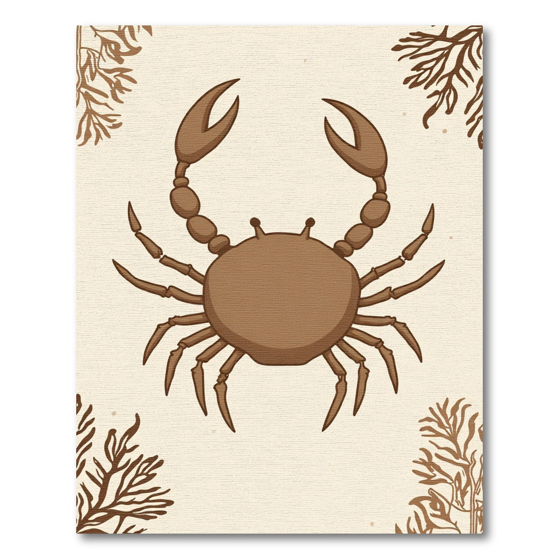 Brown Crab and Coral Border Rug