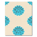Teal Sunburst Bloom Cream Rug