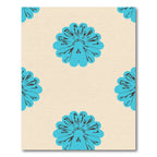 Teal Sunburst Bloom Cream Rug
