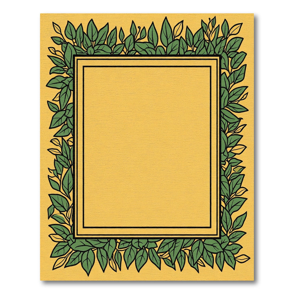 Golden Square Laurel Botanical Rug