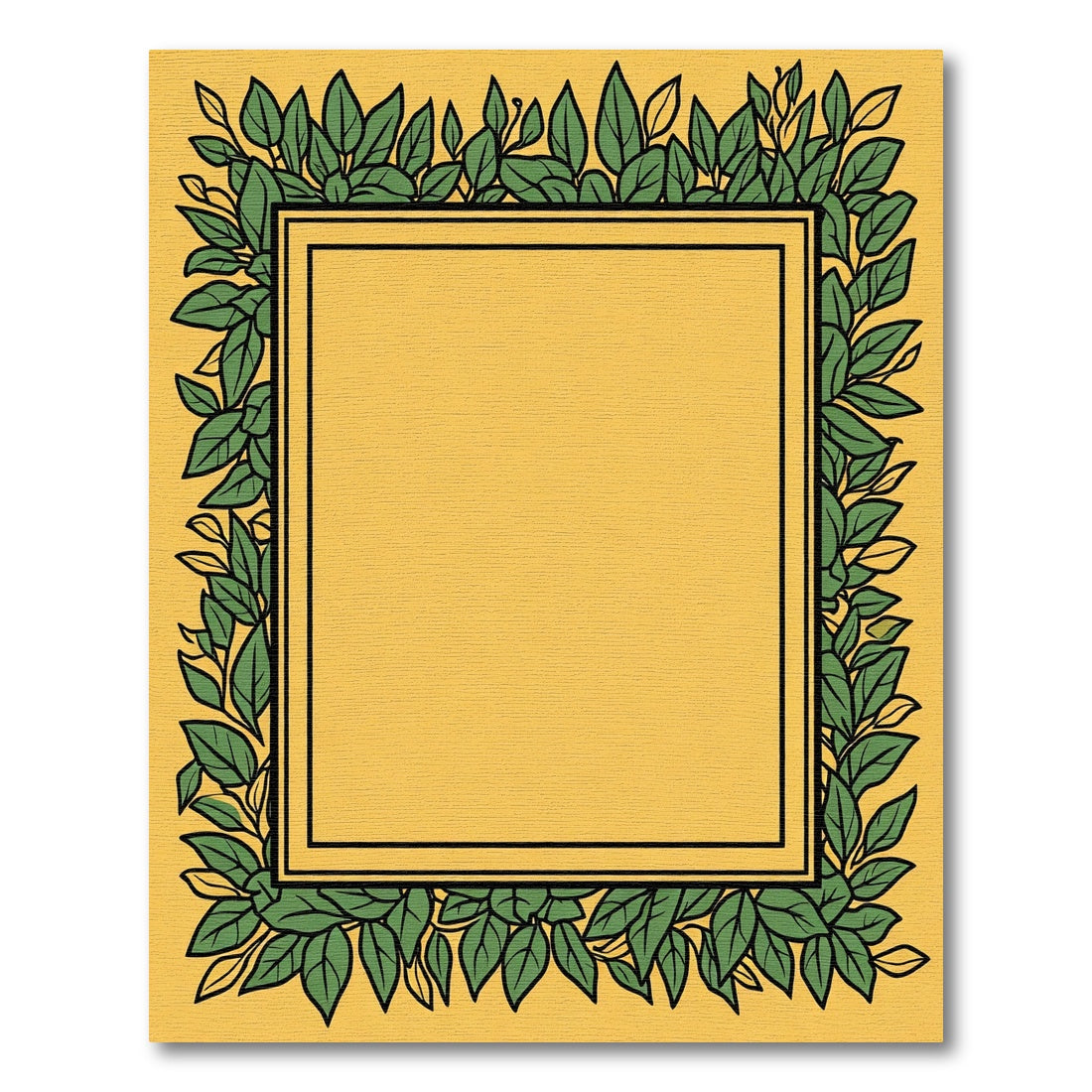 Golden Square Laurel Botanical Rug