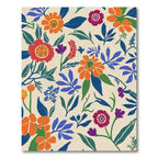 Bold Floral Garden With Orange Flowers Rug