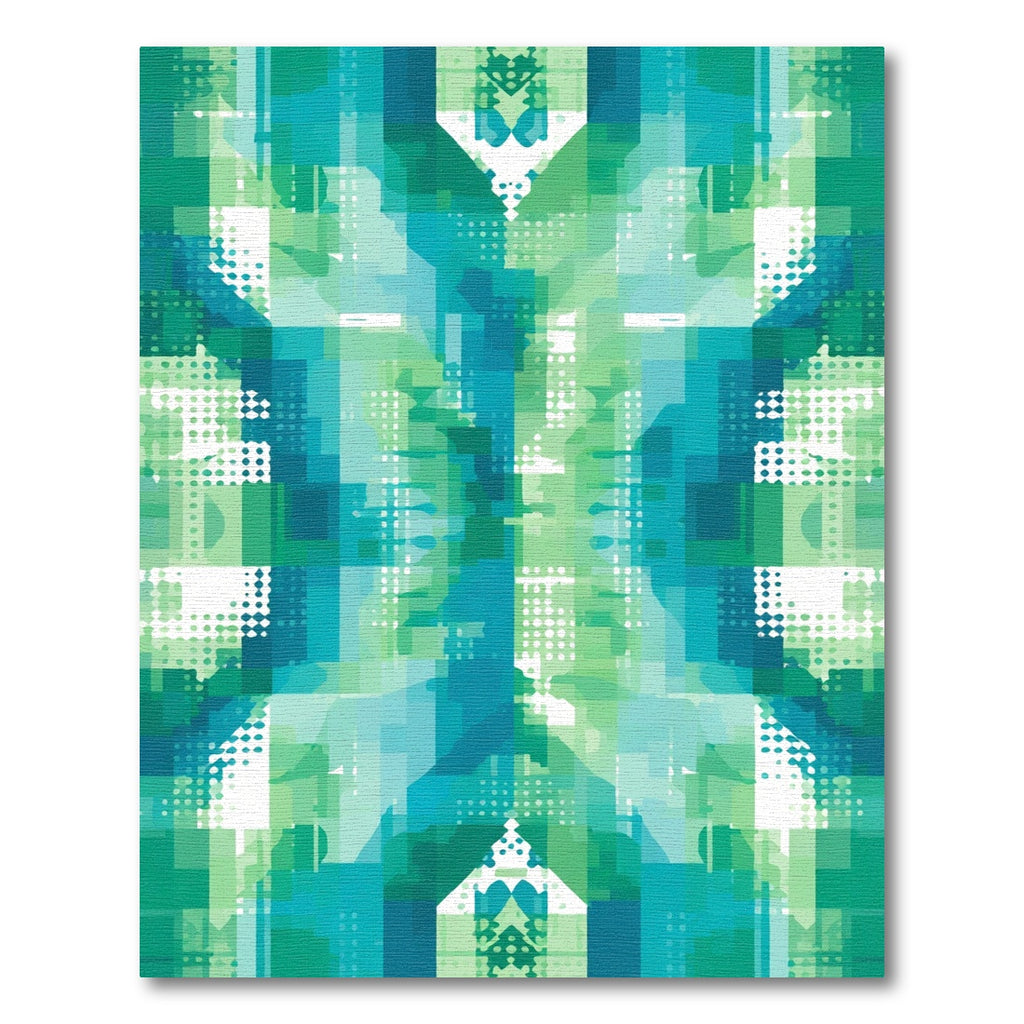 Abstract Geometric Teal Green Rug