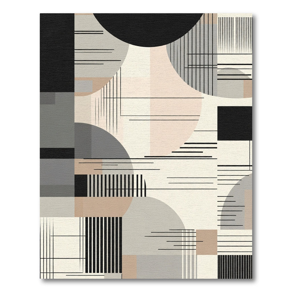 Modern Neutral Geometric Abstract Lines Rug