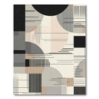 Modern Neutral Geometric Abstract Lines Rug