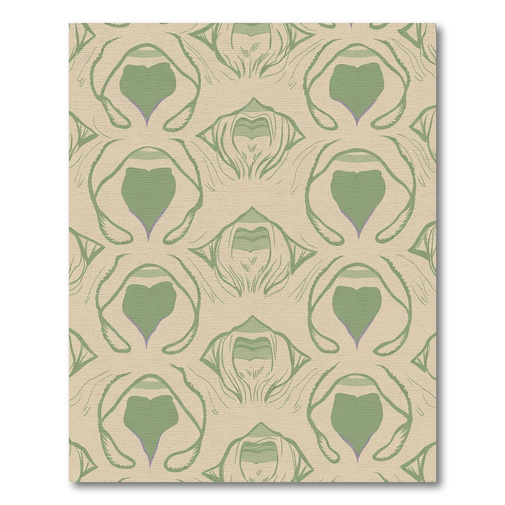 Sage Green Abstract Art Nouveau Rug