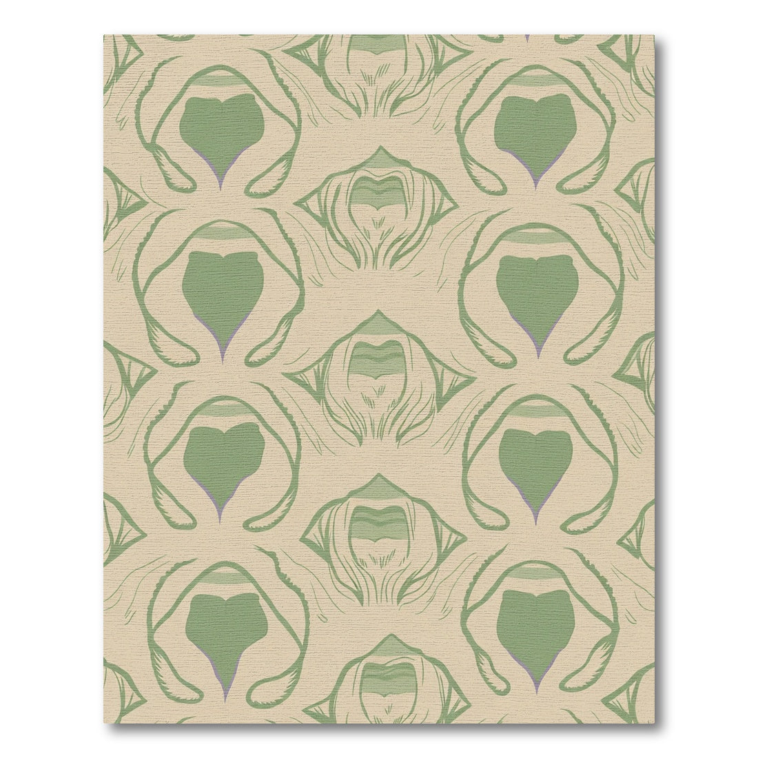 Sage Green Abstract Art Nouveau Rug