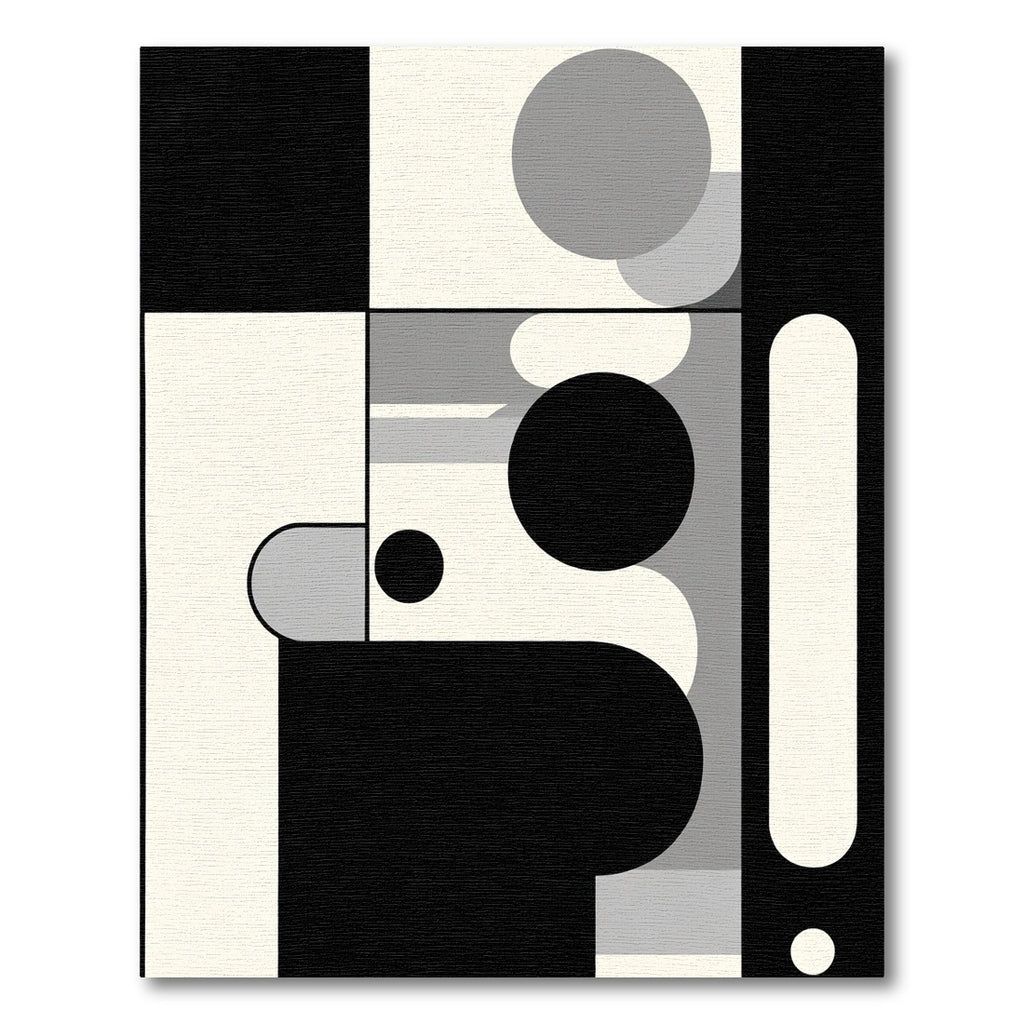 Black White Gray Geometric Abstract Shapes Rug