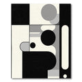 Black White Gray Geometric Abstract Shapes Rug