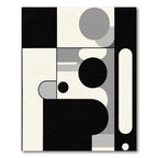 Black White Gray Geometric Abstract Shapes Rug