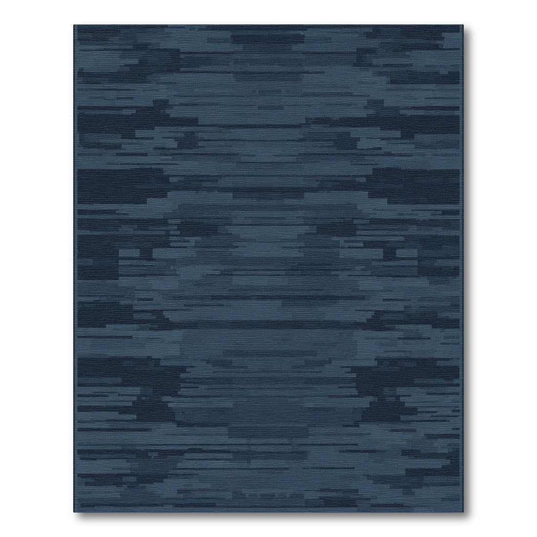 Deep Blue Horizontal Glitch Rug