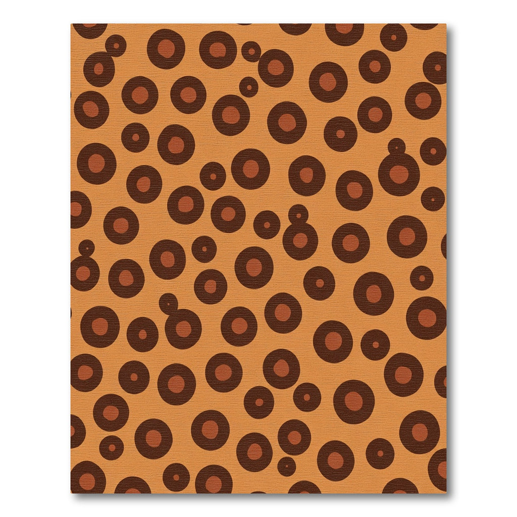 Amber Brown Dotted Circles Rug