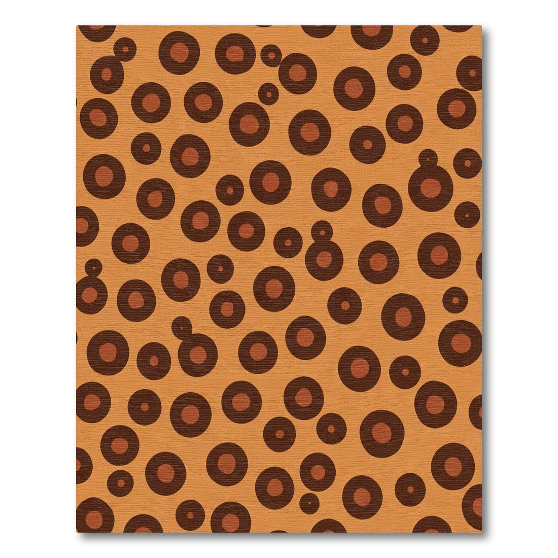 Amber Brown Dotted Circles Rug