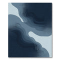 Deep Blue Wavy Organic Abstract Rug