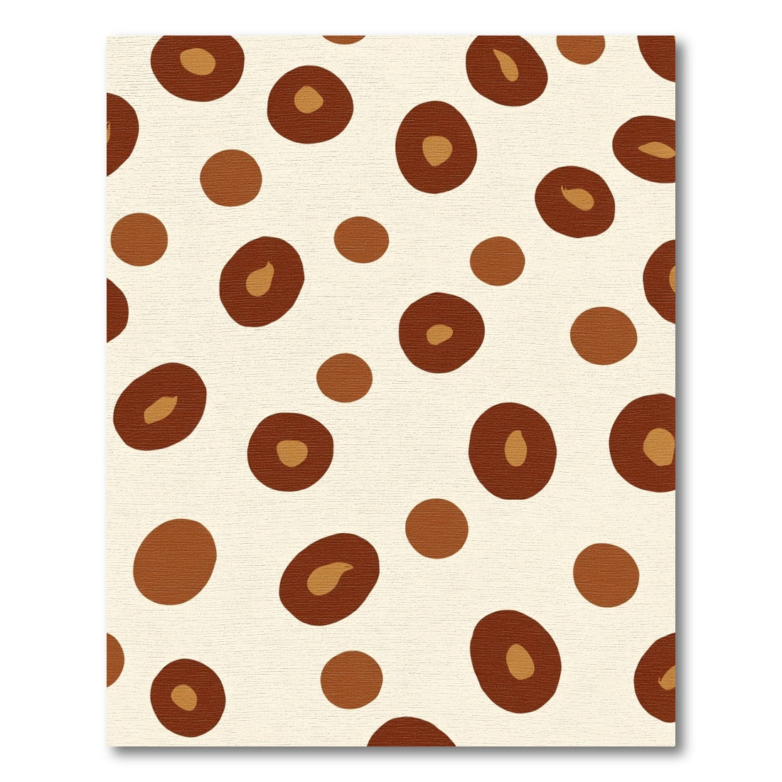 Cream Brown Abstract Spot Rug