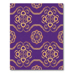 Regal Purple Golden Floral Serpentine Rug