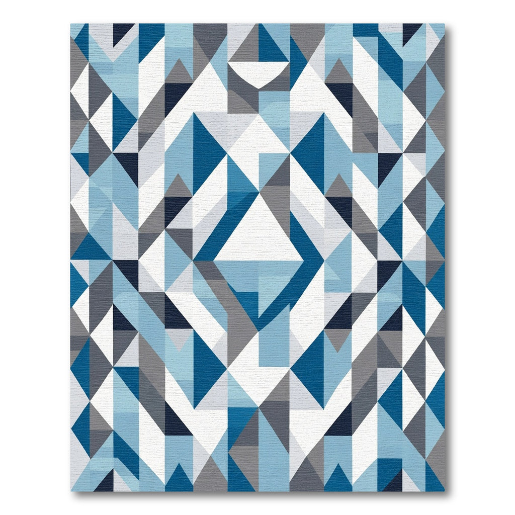 Modern Blue Gray Geometric Abstract Rug