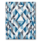 Modern Blue Gray Geometric Abstract Rug
