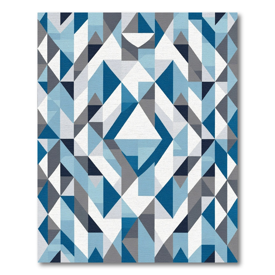 Modern Blue Gray Geometric Abstract Rug
