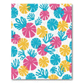 Bright Pink Yellow Teal Floral Burst Rug