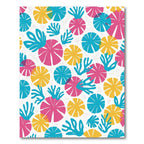 Bright Pink Yellow Teal Floral Burst Rug