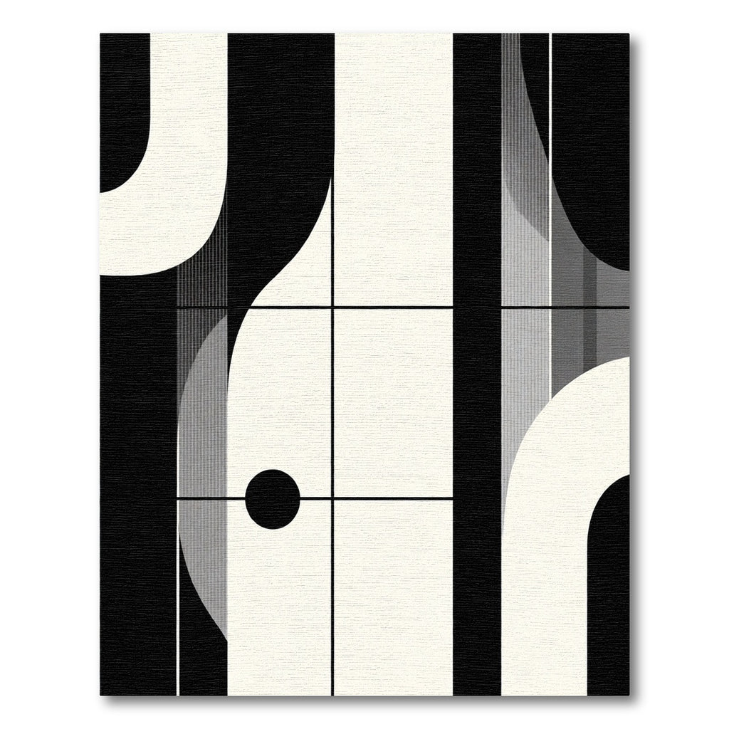 Monochromatic Abstract Geometric Arch Rug