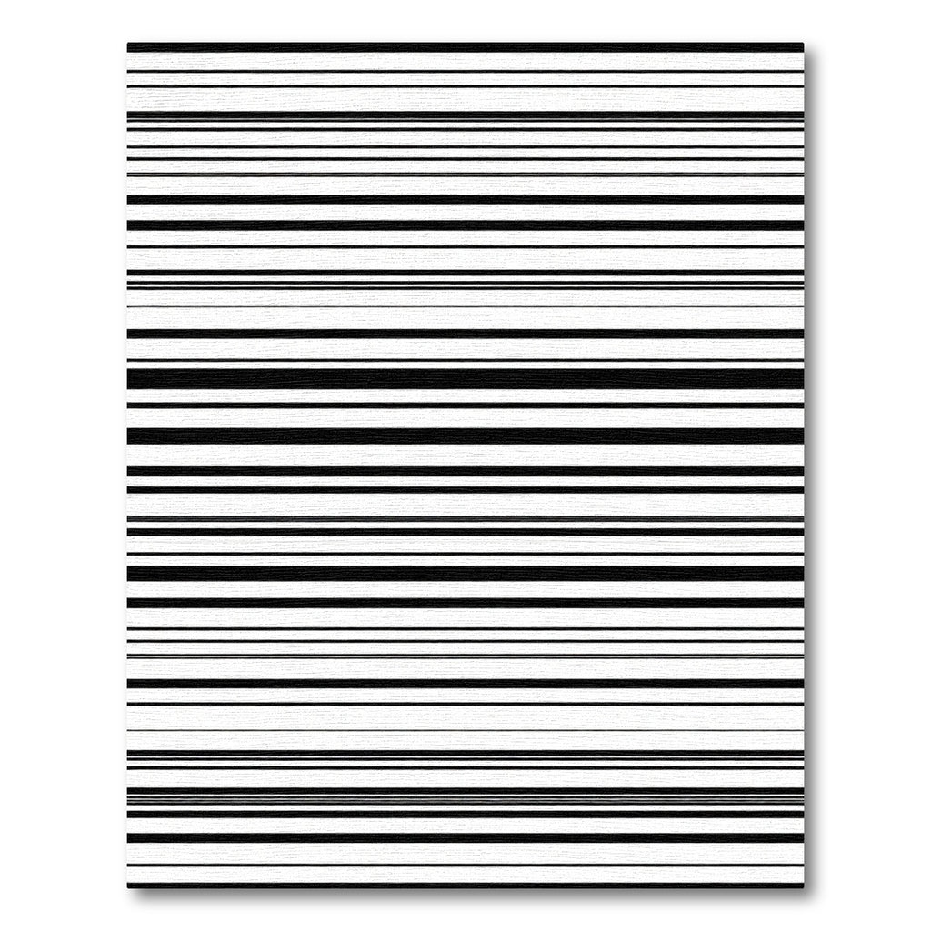 Black White Wide Thin Stripe Rug