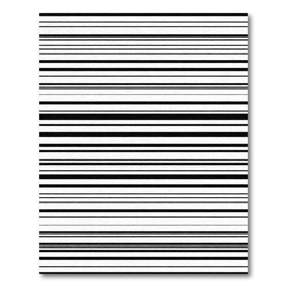 Black White Wide Thin Stripe Rug