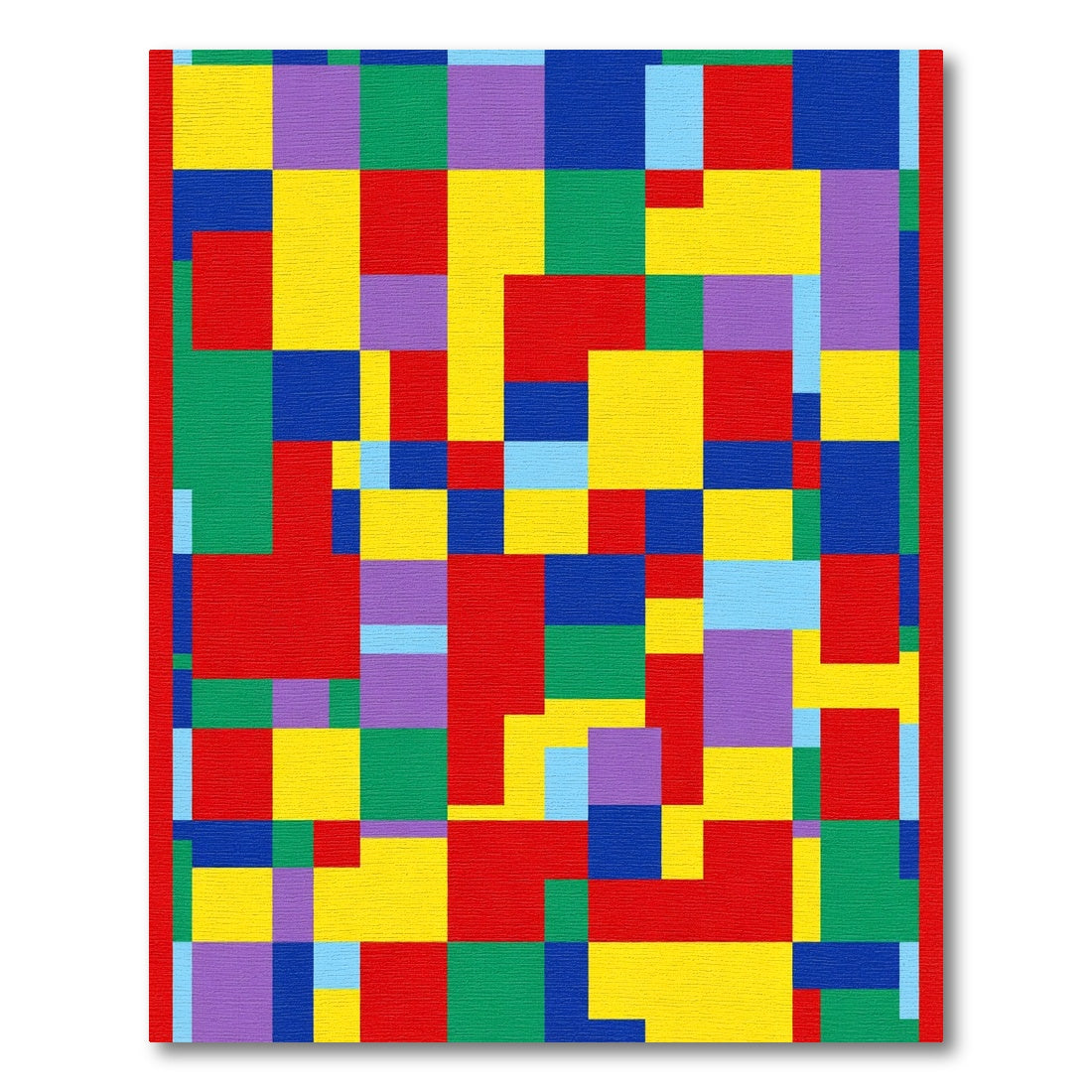 Vibrant Geometric Color Block Arrangement Rug