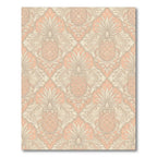 Peach Pineapple Damask Motif Rug