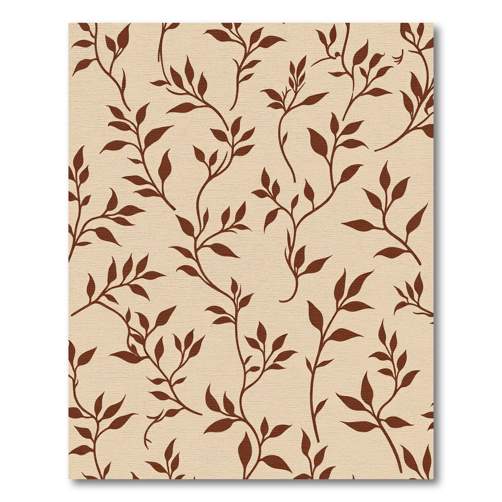 Brown Branch Leafy Vine Rug